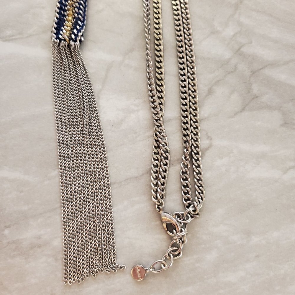 ✨ Stella and Dot Thread Pendant Fringe Edgy Rocker Moto Statement Necklace ✨ - Picture 11 of 12